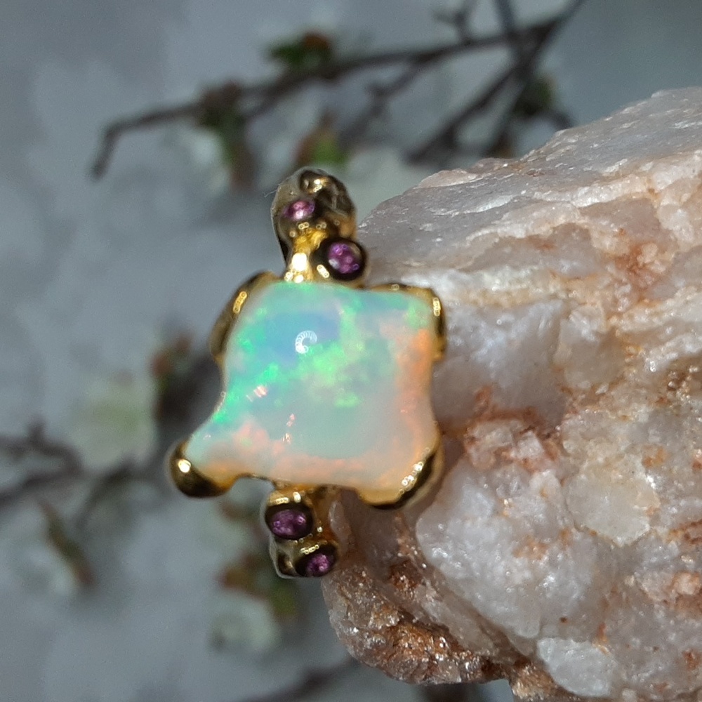 ๐925 Ethiopian Opal, Amethyst, Gold Over Sterling. Price Is Firm. - Picture 13 of 14